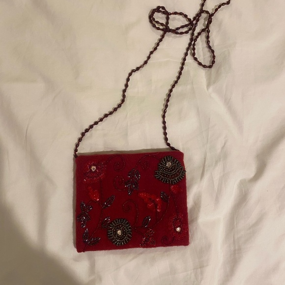 MOYNA Vintage Hand-beaded Over the Shoulder Bag - Picture 4 of 7